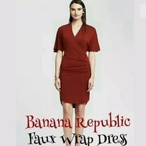 NWT Banana Republic Shirred Faux Wrap Dress